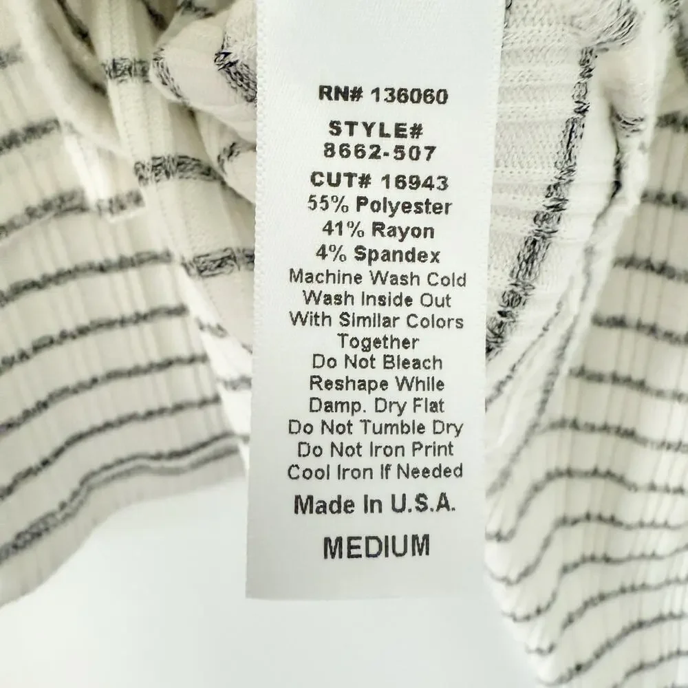 Project Social T Ariella Striped V Neck Top Medium - Picture 6 of 6